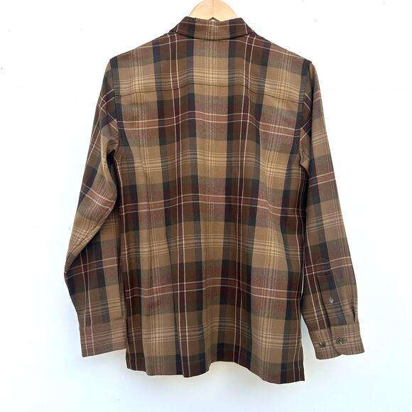 Vintage Ralph Lauren RLL Plaid Brown Button Down Shirt Small Worsted Wool - Picture 3 of 10